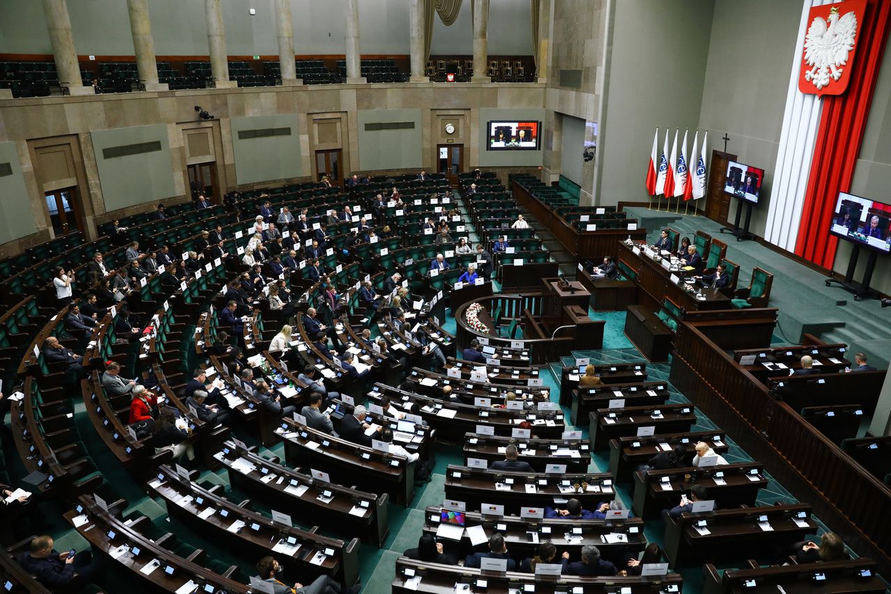 Een sessie in het Poolse parlement.