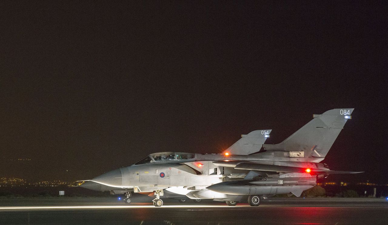 Vliegtuigen van de Britse luchtmacht die Storm Shadow raketten afvuurden in Syrië, in 2018.