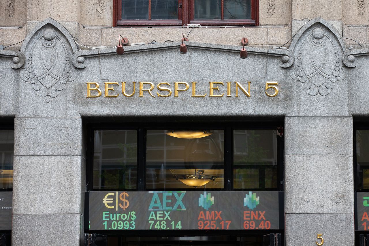 Beursplein 5 in Amsterdam, waar de AEX is gevestigd.