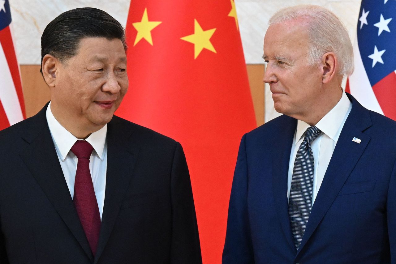 Xi Jinping en Biden bij een G20-bijeenkomst op Bali in november vorig jaar.