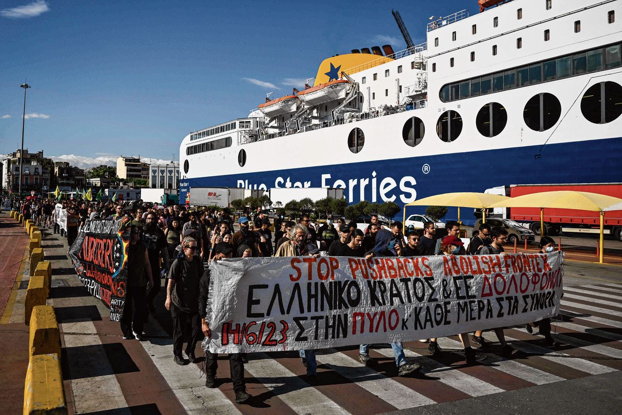 Demonstranten in Athene.