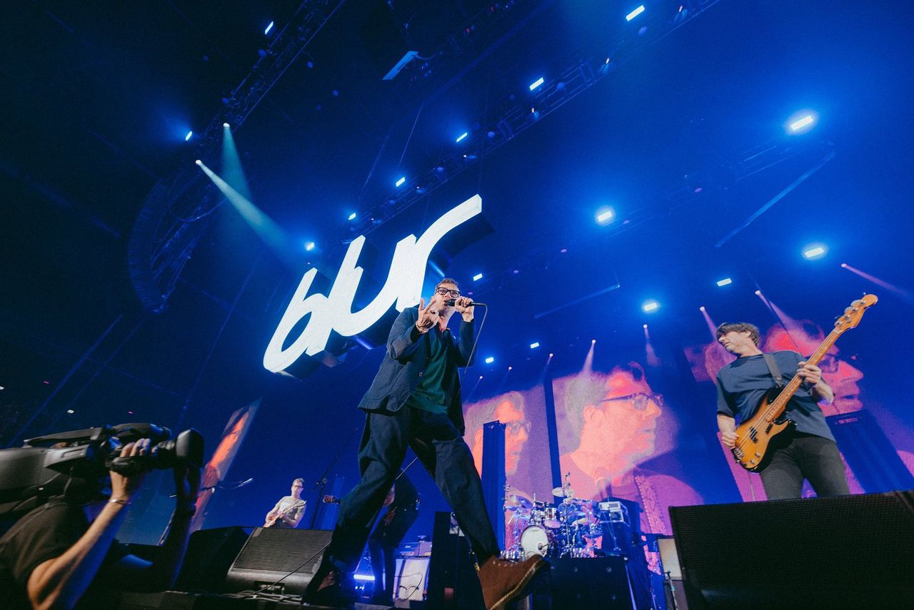 Blur dinsdag in de Ziggo Dome in Amsterdam.