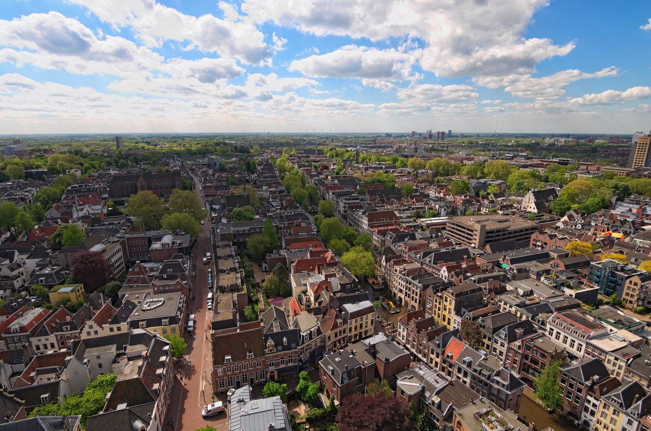 De stad Utrecht van boven gezien.