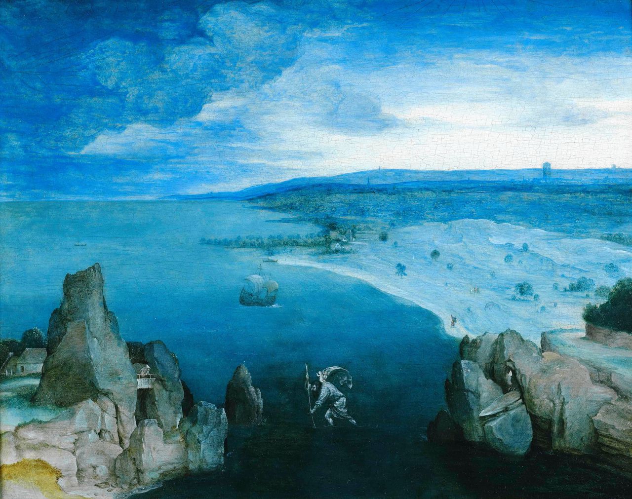 Joachim Patinir, Landschap met de heilige Christoffel, ca. 1510-20. (collectie The Phoebus Foundation)