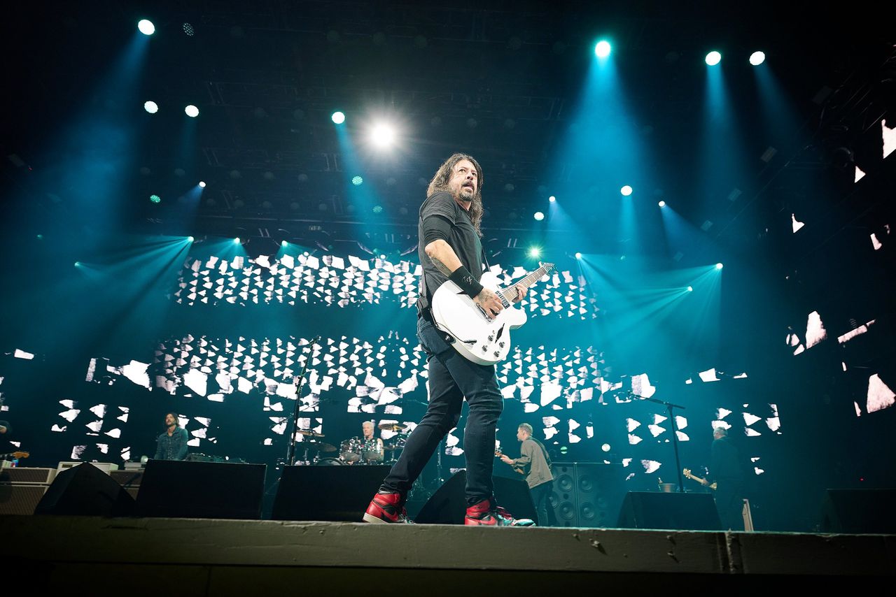 Terug op het podium: Dave Grohl, frontman van de Foo Fighters