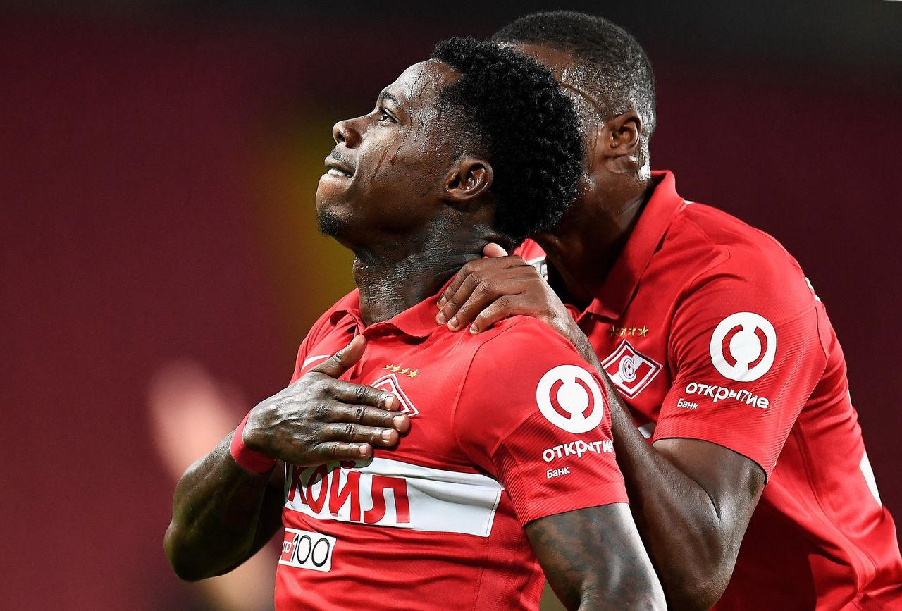 Quincy Promes in het shirt van Spartak Moskou.