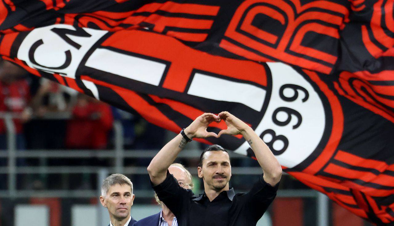 Zlatan Ibrahimovic neemt afscheid van AC Milan.