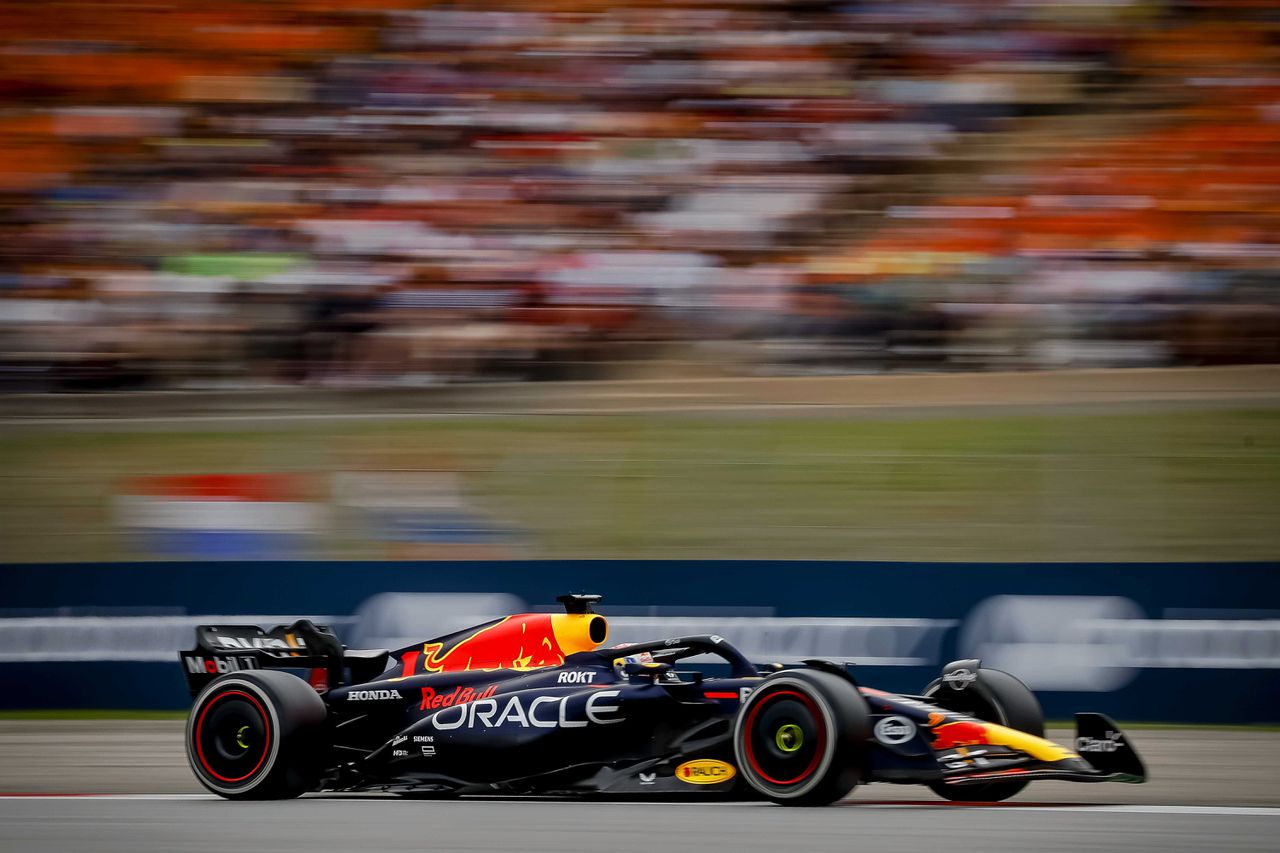 Max Verstappen reed zondag tijdens de Grote Prijs van Spanje de hele race aan de leiding.