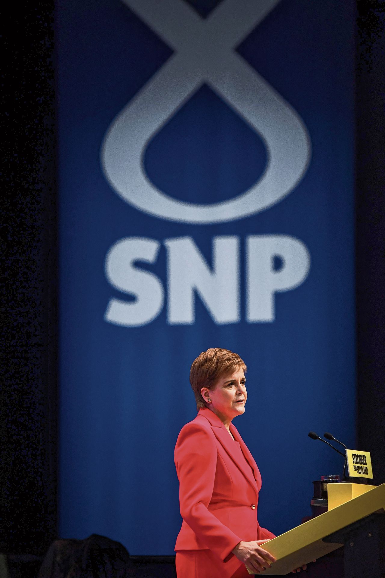 Nicola Sturgeon in oktober 2022 in Aberdeen, toen ze nog partijleider en eerste minister was.