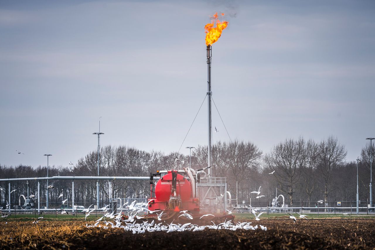 Een beeld van de NAM-locatie Kooipolder bij het Groningse dorp Froombosch.