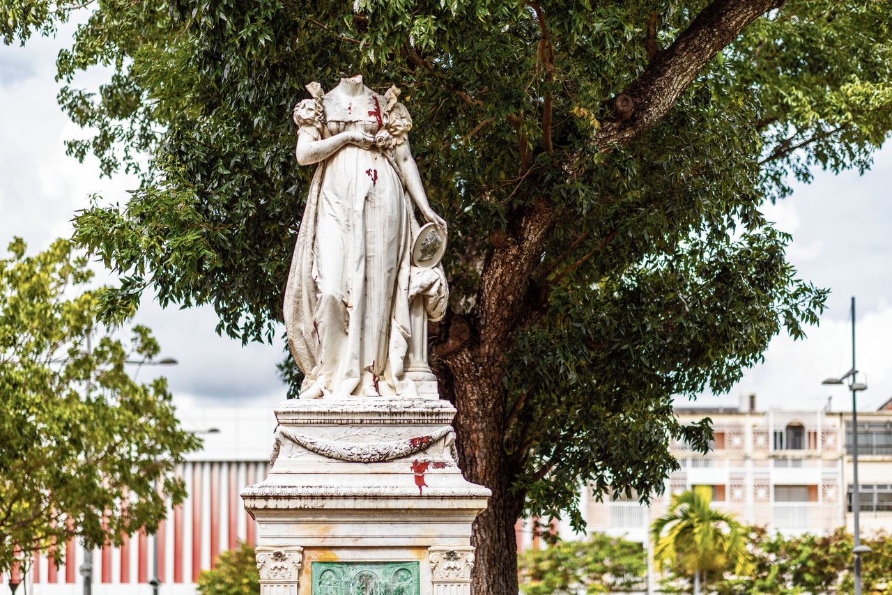 Standbeeld van Keizerin Joséphine in Martinique, vernield vanwege haar rol bij de herinvoering van de slavernij