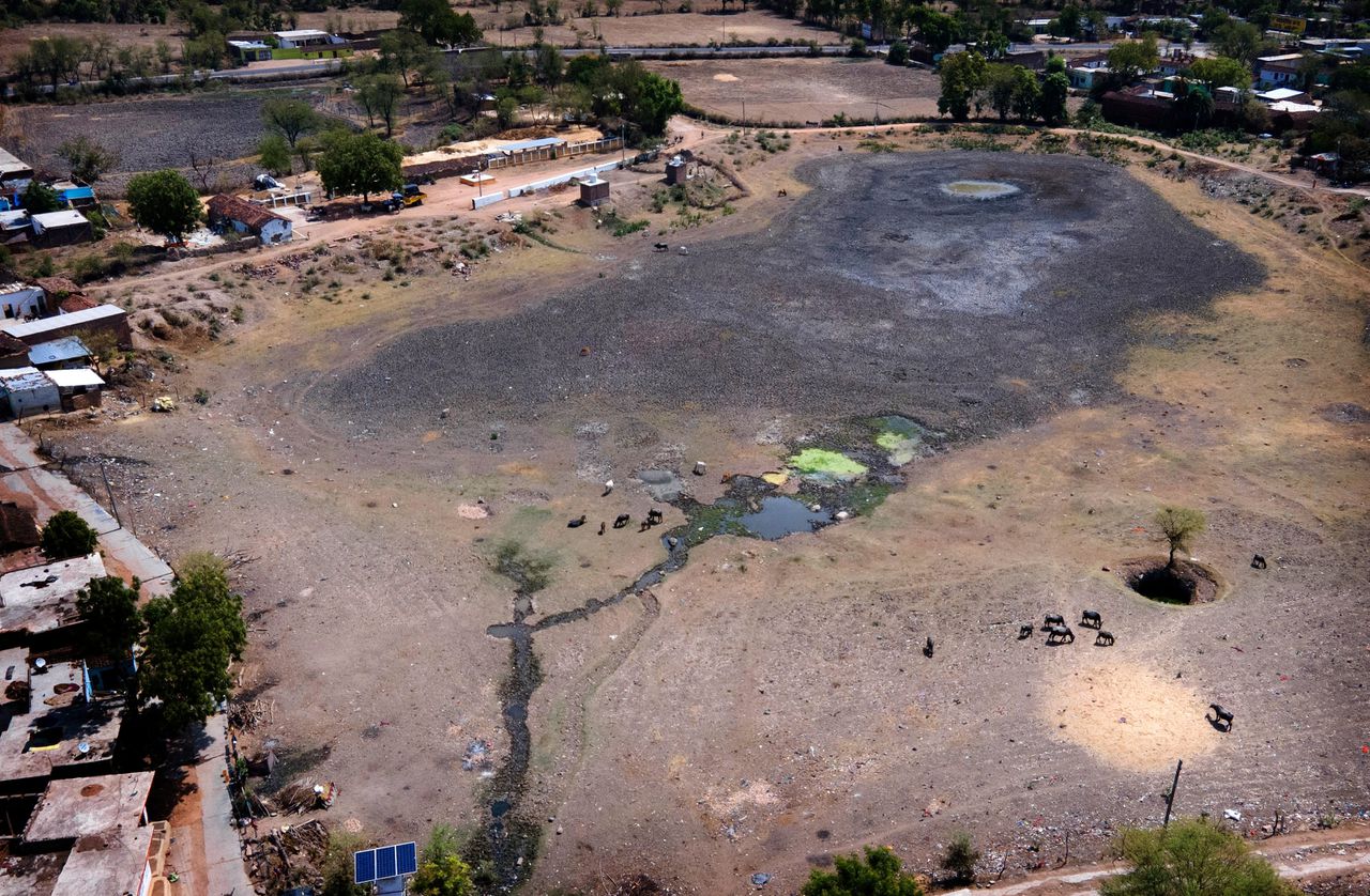 Veel gebieden kampten met extreme droogte, zoals de Indiase deelstaat Uttar Pradesh.