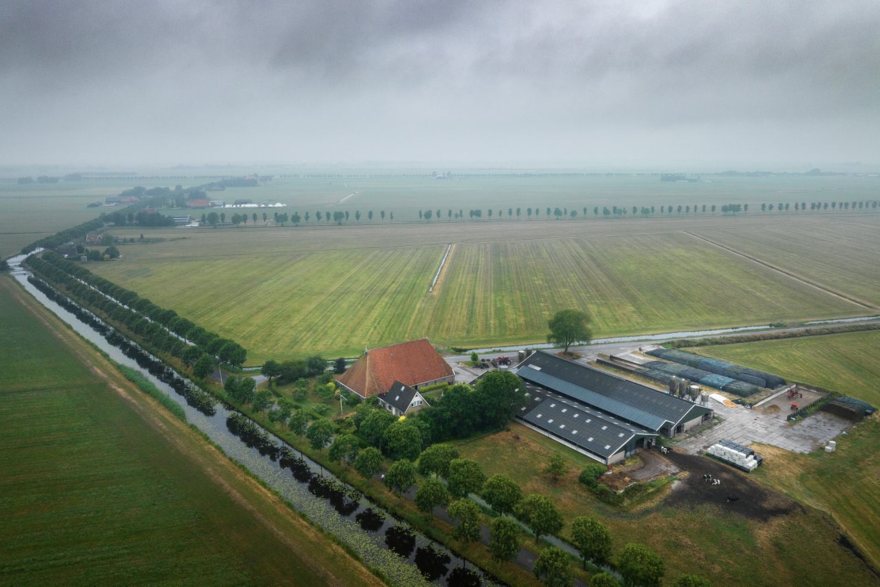 De boerderij van Klaas en Gjettje Jansma in de Haskerveenpolder.