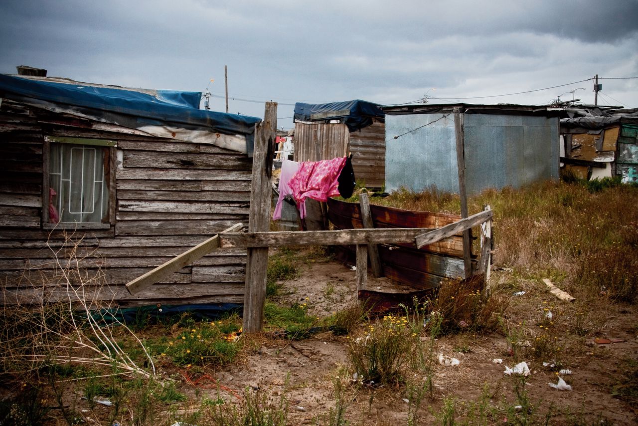 Een township in Zuid-Afrika.