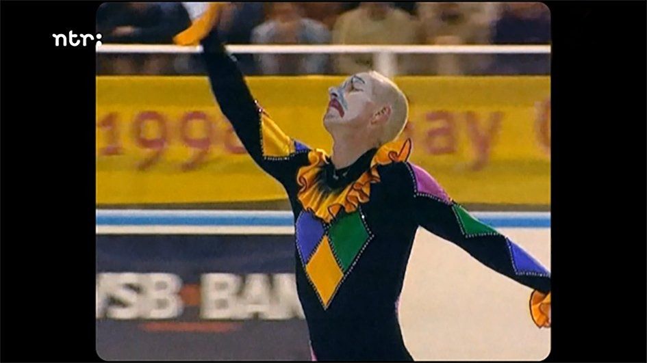 Oud-Nederlands kampioen kunstrijden Eddy van Campen op de Gay Games in 1998, waar de officiële schaatscompetitie niet mocht doorgaan.