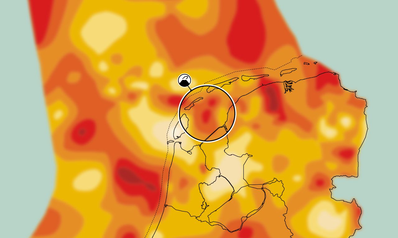 De locatie van de Zuidwalvulkaan. Beeld Studio NRC