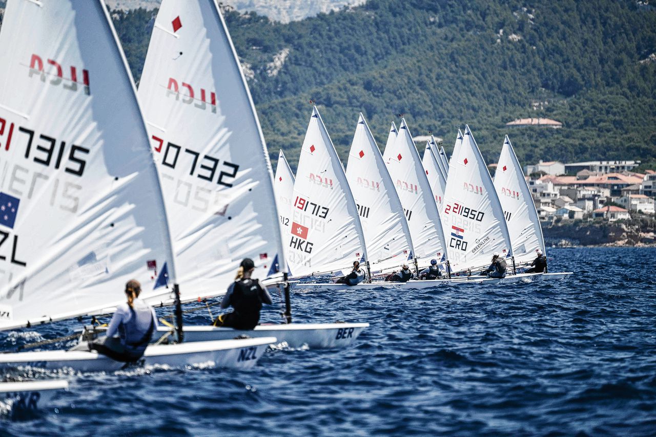 Olympisch test-event in de Roucas-Blanc Marina van Marseille.