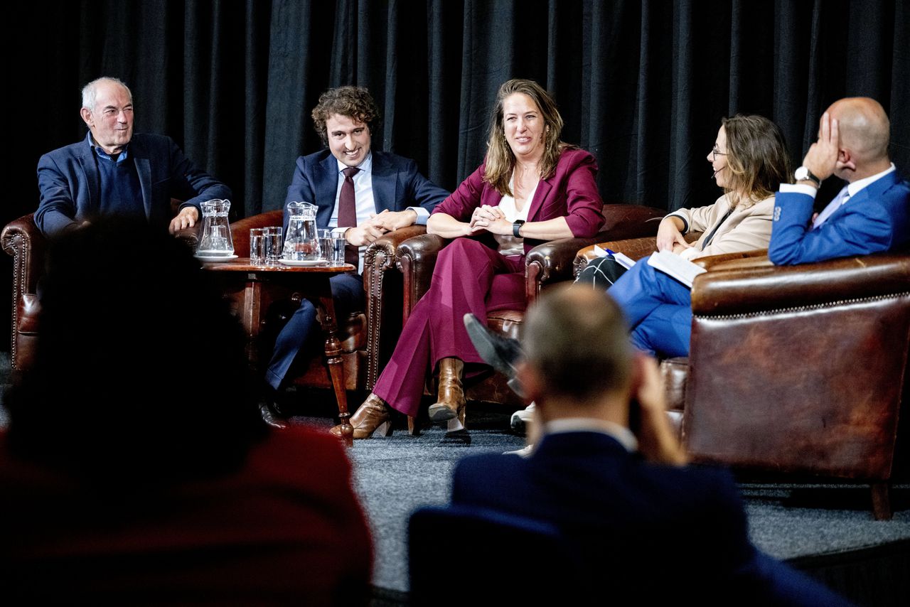 Job Cohen, Jesse Klaver en Marjolein Moorman tijdens een paneldiscussie.