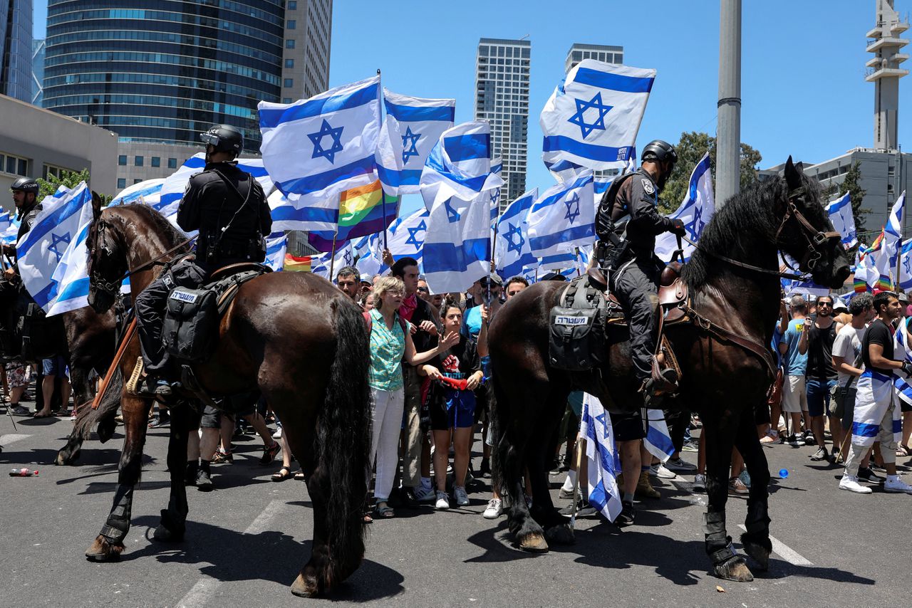 Protest in Tel Aviv tegen hervorming van de rechtsmacht, dinsdag.