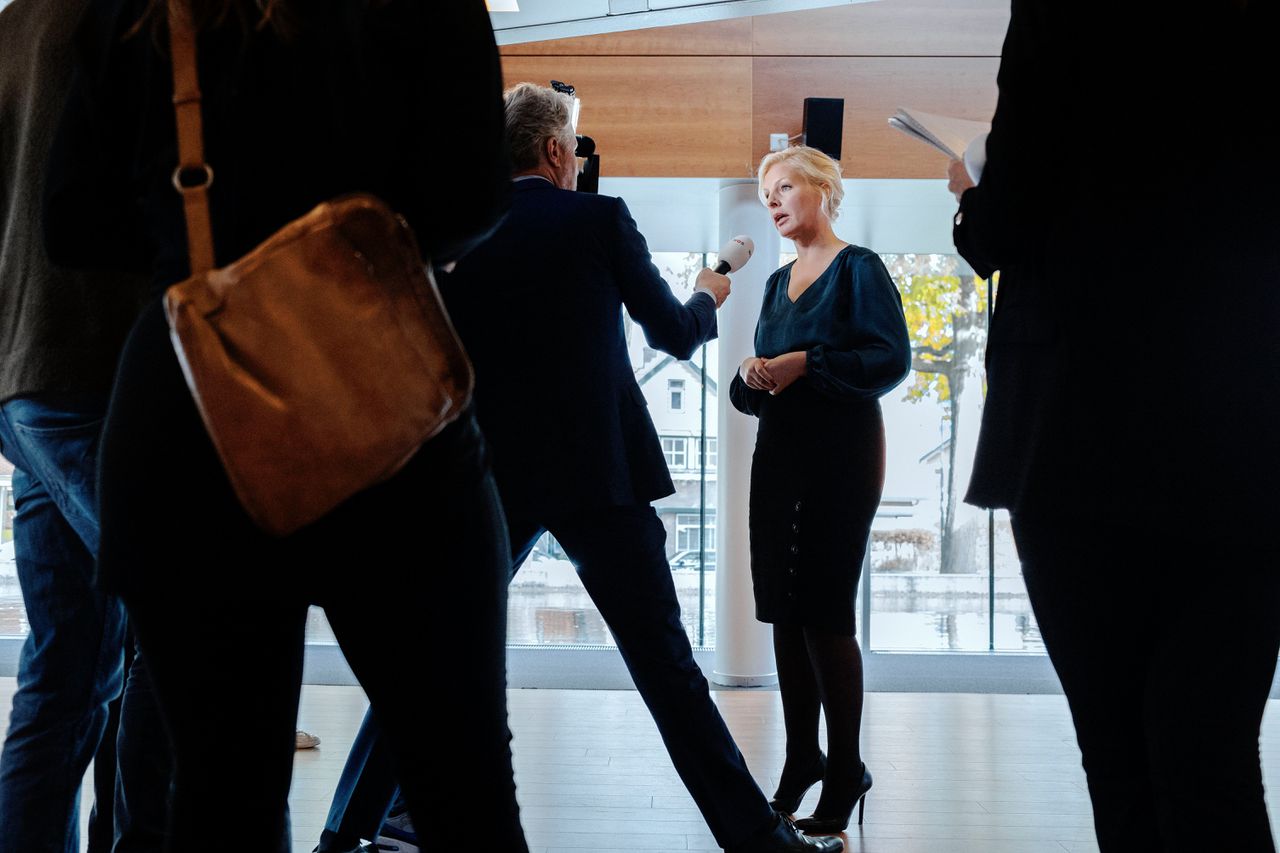 PvdA-fractievoorzitter Attje Kuiken vorig najaar op een ledenraad van de PvdA. Foto Merlin Daleman