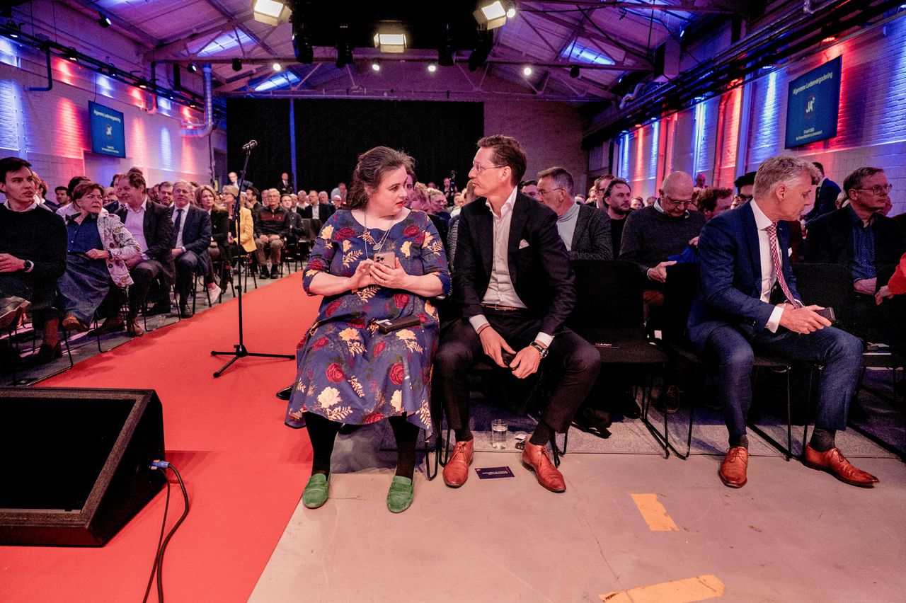 De algemene ledenvergadering van JA21 in de Prodentfabriek in Amersfoort.