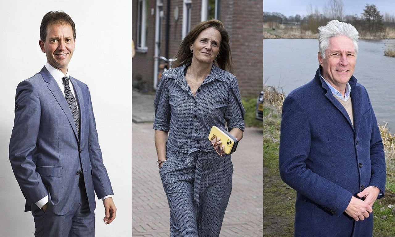 Links: Eddy van Hijum. Midden: Nicolien van Vroonhoven-Kok. Rechts: Hein Pieper.