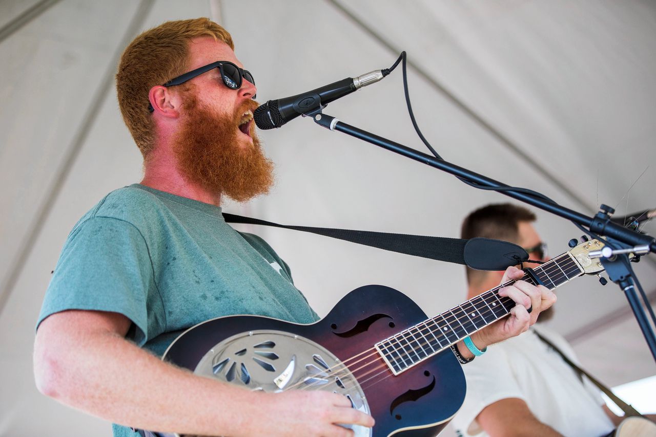 Oliver Anthony tijdens een optreden in North Carolina op 19 augustus.