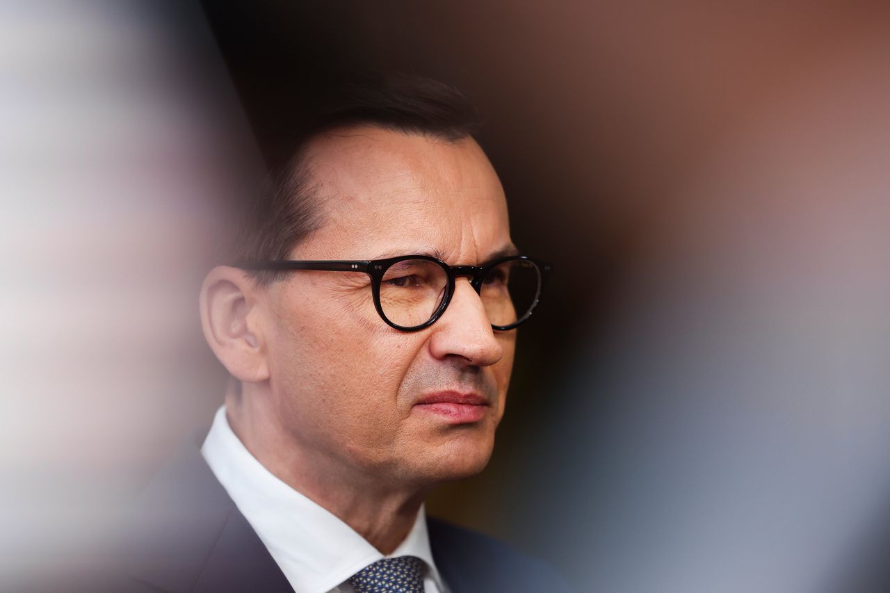 De Poolse minister-president Mateusz Morawiecki in Brussel tijdens de EU-CELAC-top afgelopen juli.