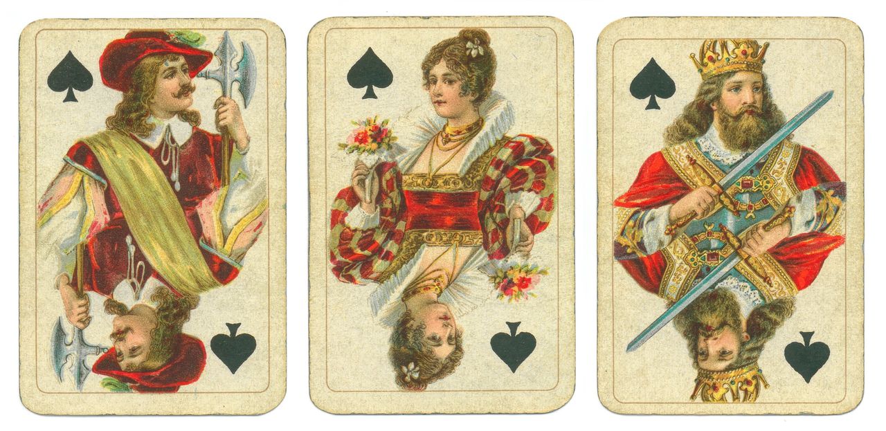 Kaarten om patience mee te spelen uit 1895.
