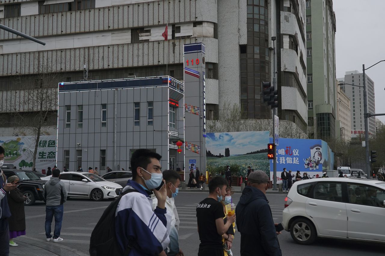 Een politiebureau in Urumqi, de hoofdstad van de west-Chinese regio Xianjing, waar veel Oeigoeren wonen.