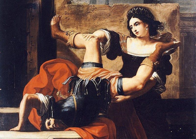 Detail uit Elisabetta Sirani, Timoclea, 1659.