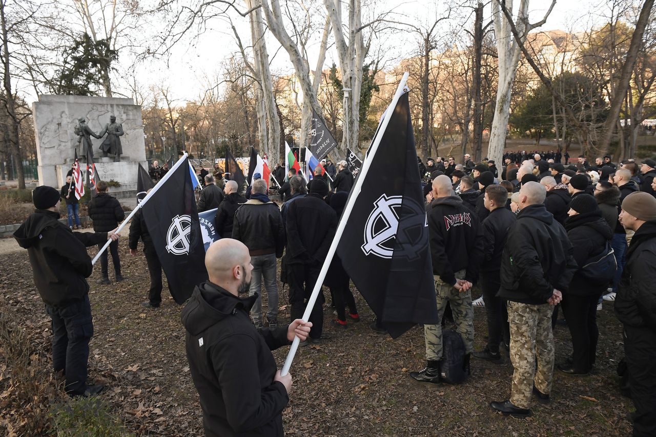 Bij een extreemrechtse demonstratie in Boedapest, in februari 2020, waren waarschijnlijk ook Duitse leden van Hammerskins aanwezig.