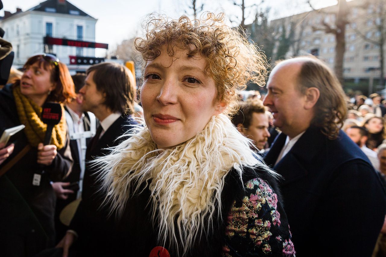 Hélène Devos bij de première van de film Belgica in Gent.