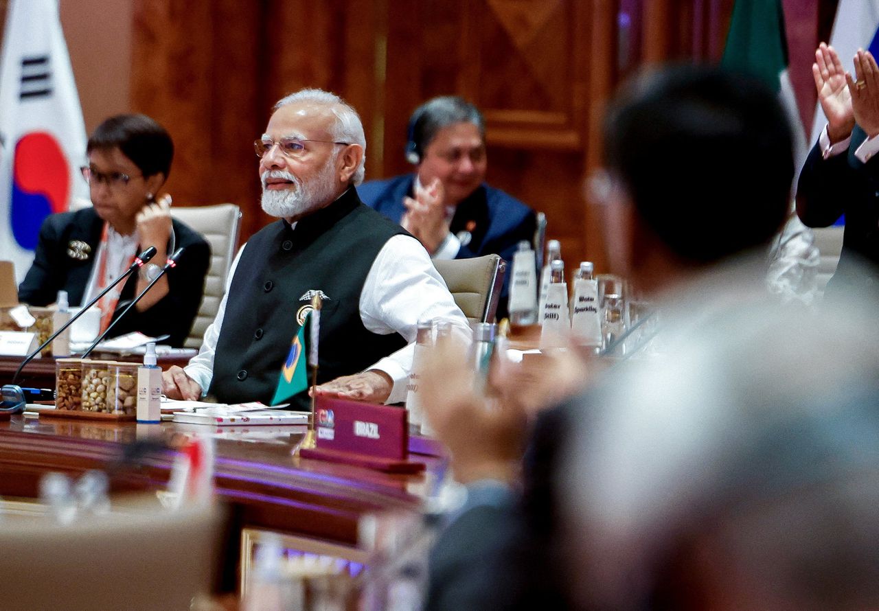 De Indiase premier Narendra Modi. India is voorzitter van de G20-top in New Delhi.