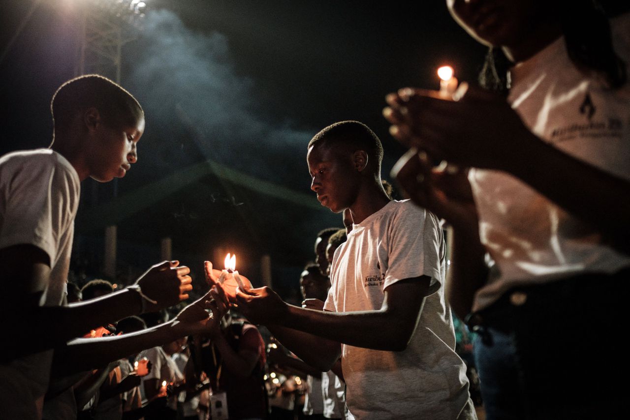 Herdenking van de Rwandese genocide in het Amahoro stadion in hoofdstad Kigali.