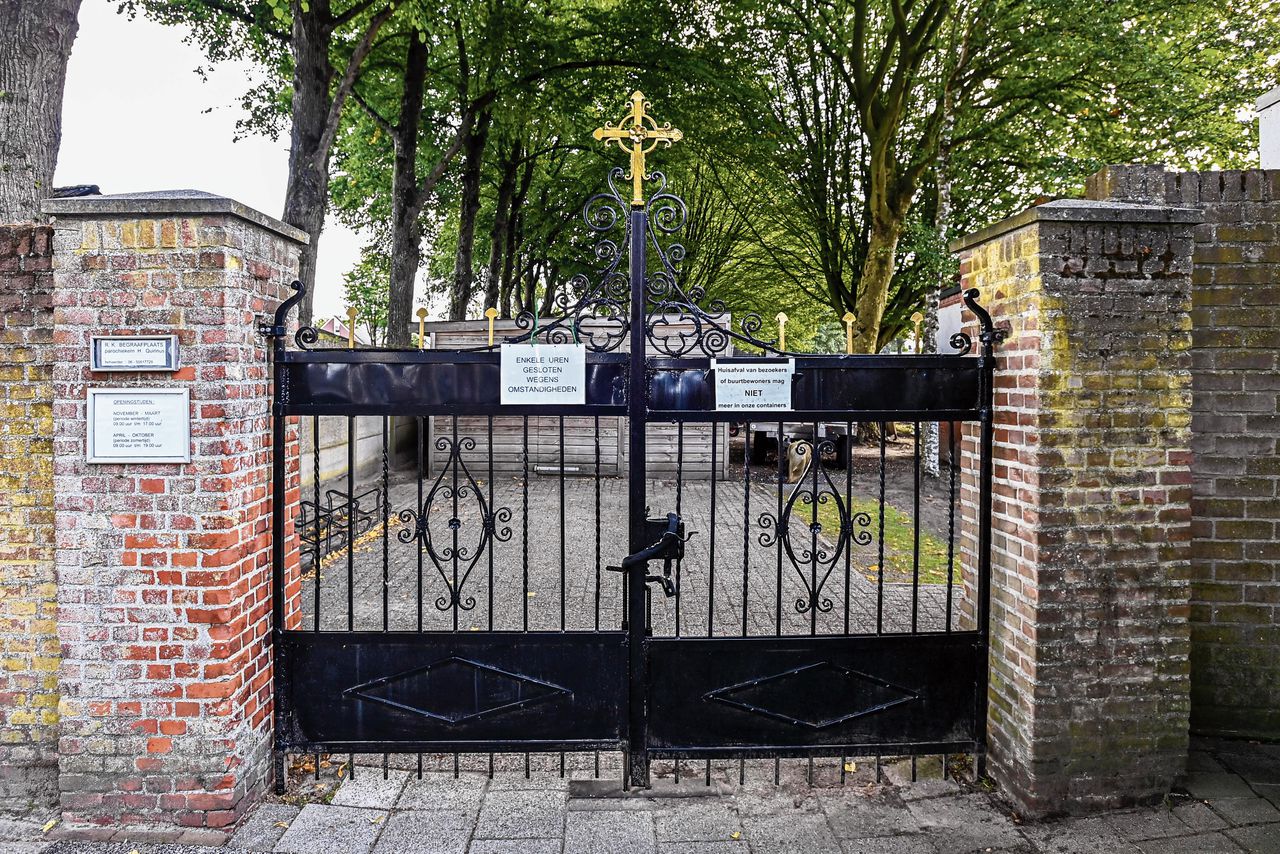 De lokale begraafplaats in Halsteren. Het OM denkt dat Chris Grinwis, voormalig supermarkteigenaar uit de Brabantse plaats, is vergiftigd door zijn vriendin.