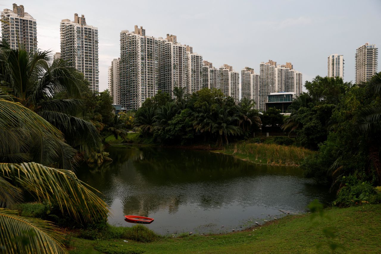 Een stadspark in de Maleisische stad Johor Bahru, nabij Singapore.