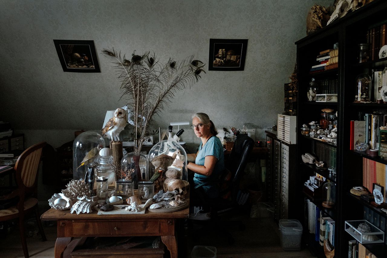 Hester Loeff heeft een Wunderkammer vol aanspoelsels aan stranden. Ze verzamelt al jaren.