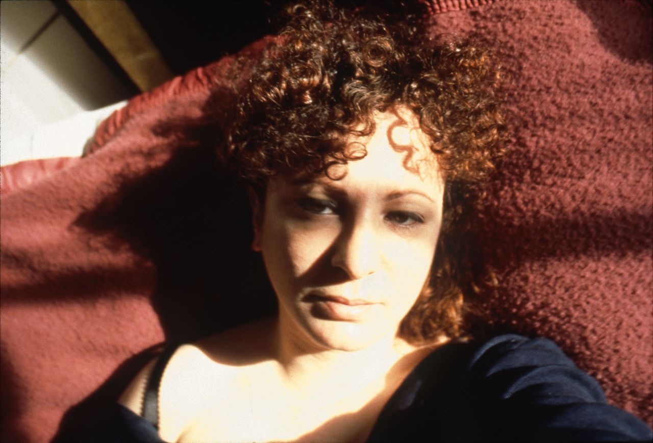 Self-portrait with eyes turned inward, Boston, 1989