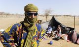 Vluchtelingen uit het noorden van Mali, onder wie veel Touaregs, in het VN-vluchtelingenkamp Goudebo in Dori in buurland Burkina Faso.