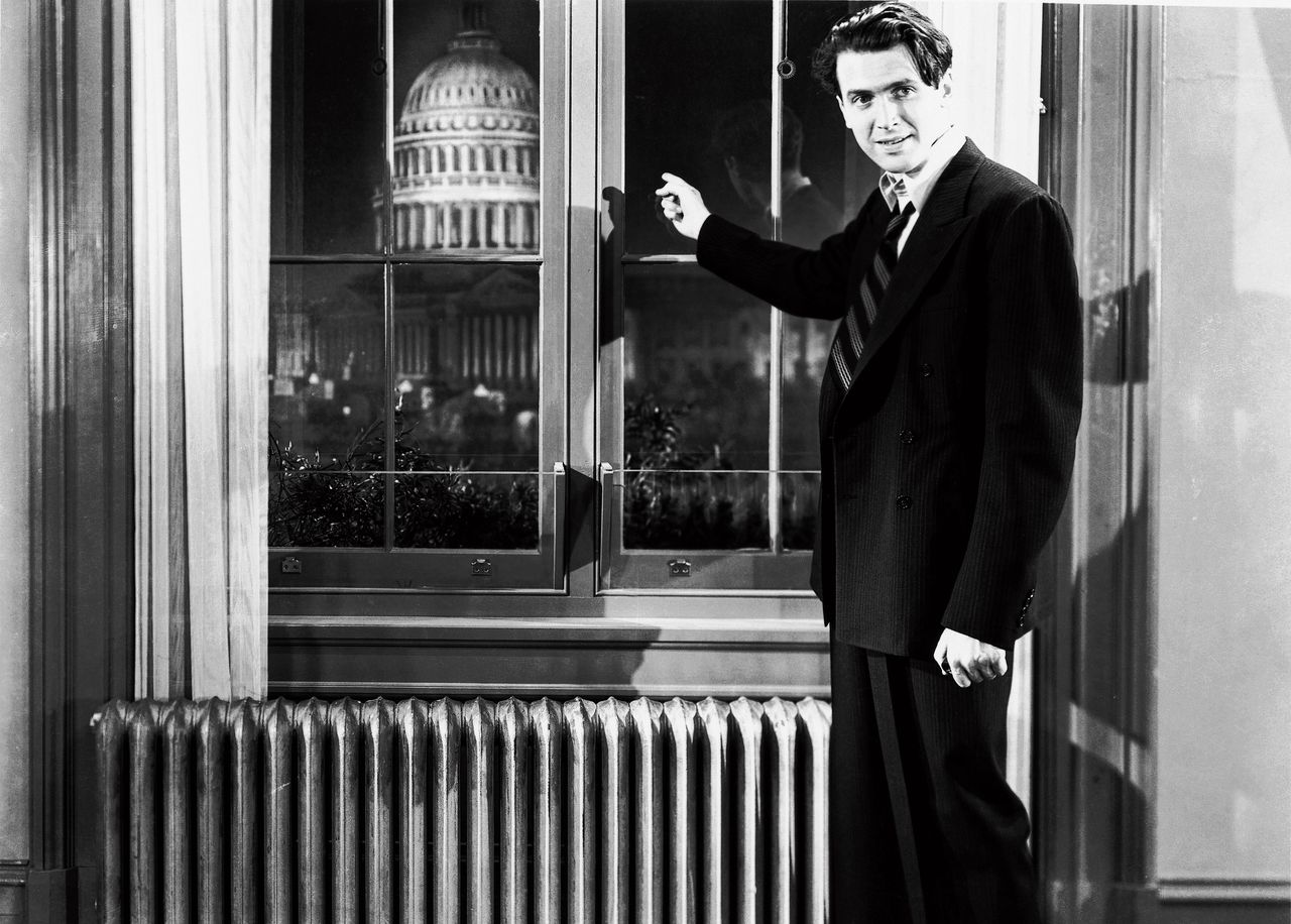 James Stewart als Jefferson Smith in Mr. Smith Goes to Washington van Frank Capra (1939).