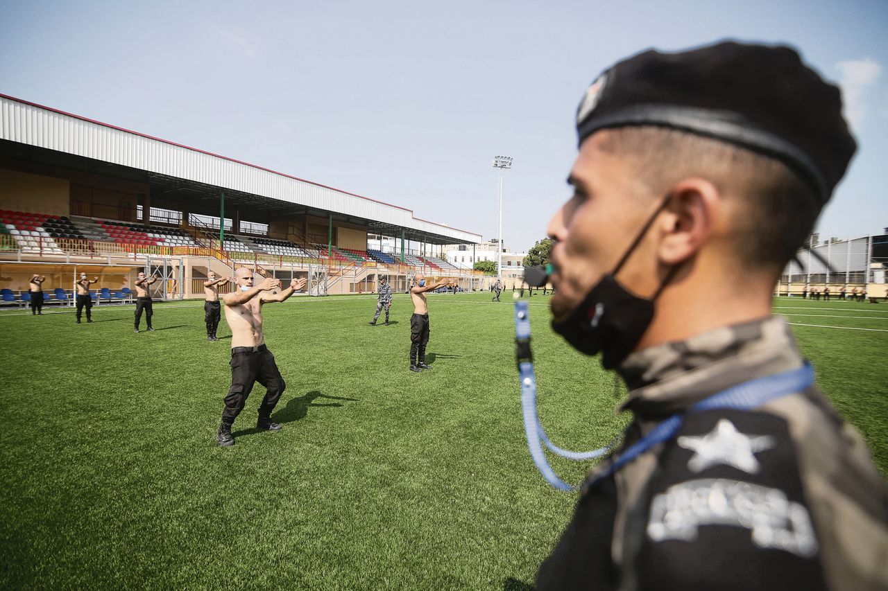 Militaire training van Hamas in Rafah, 2020.