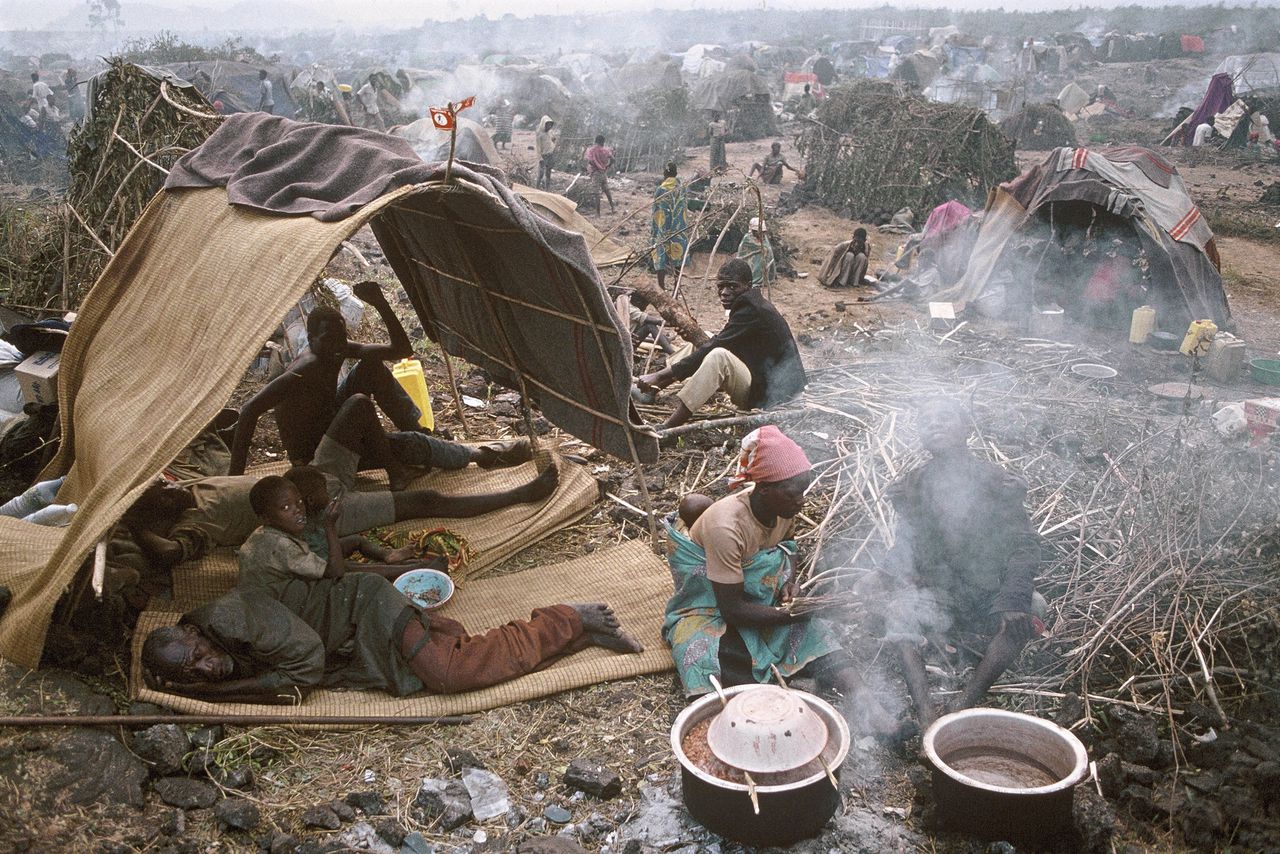 Een vluchtelingenkamp in Rwanda, 1994