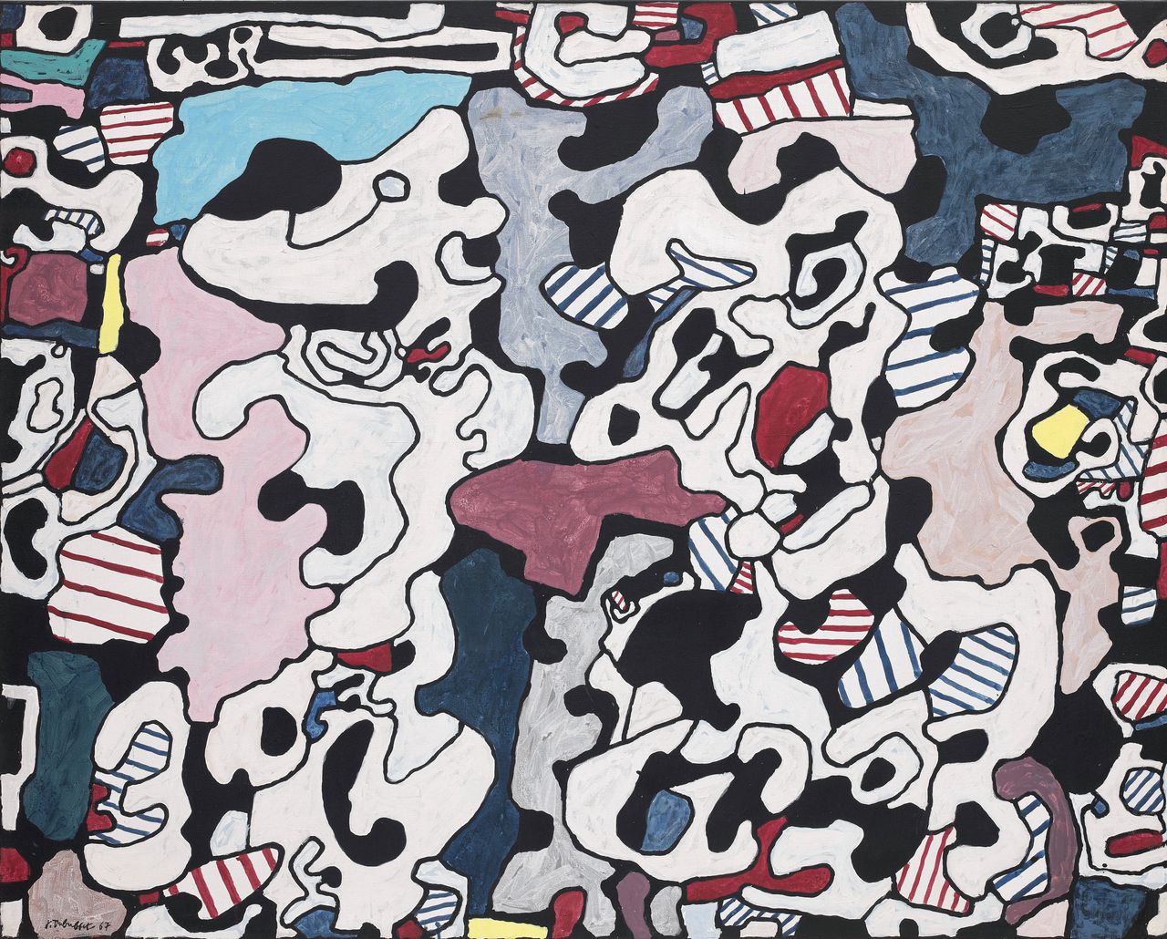 Het werk Inspecteurs Sinoque et Dingue van Jean Dubuffet, een van de te veilen kunstwerken uit de Triton Collectie.