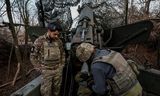 Een artillerie-eenheid van het Oekraïense leger aan de frontlinie in de regio Donetsk, afgelopen weekeinde. 