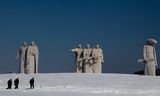 Monument ter nagedachtenis aan de ‘oorlogshelden’ van Panfilov, ten noordwesten van Moskou. Foto Leonid Faerberg/SOPA Images/LightRocket via Getty Images