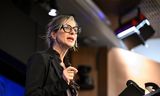 Francesca Albanese tijdens een bijeenkomst in de Australische National Press Club in Canberra, vorige maand.