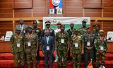 Militaire leiders op 2 augustus bij de buitengewone vergadering van het Ecowas-comité bij over de politieke situatie in Niger in de Nigeriaanse hoofdstad Abuja.