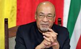 Desi Bouterse, als toenmalig president in 2019. 