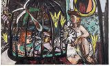 Max Beckmann, Droom van de soldaat, 1942. Olieverf op doek, 90 x 145 cm. Hilti Art Foundation, Vaduz 